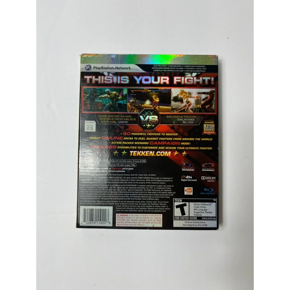 Tekken 6 Sony PlayStation 3 PS3 Fighting Game Bandai Namco Holographic Slipcover